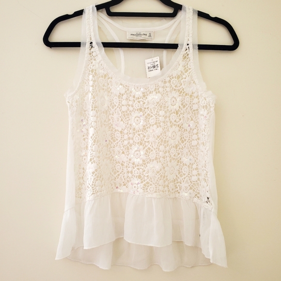 🆕️ A&F White Crotchet Tank Top - Picture 4 of 10